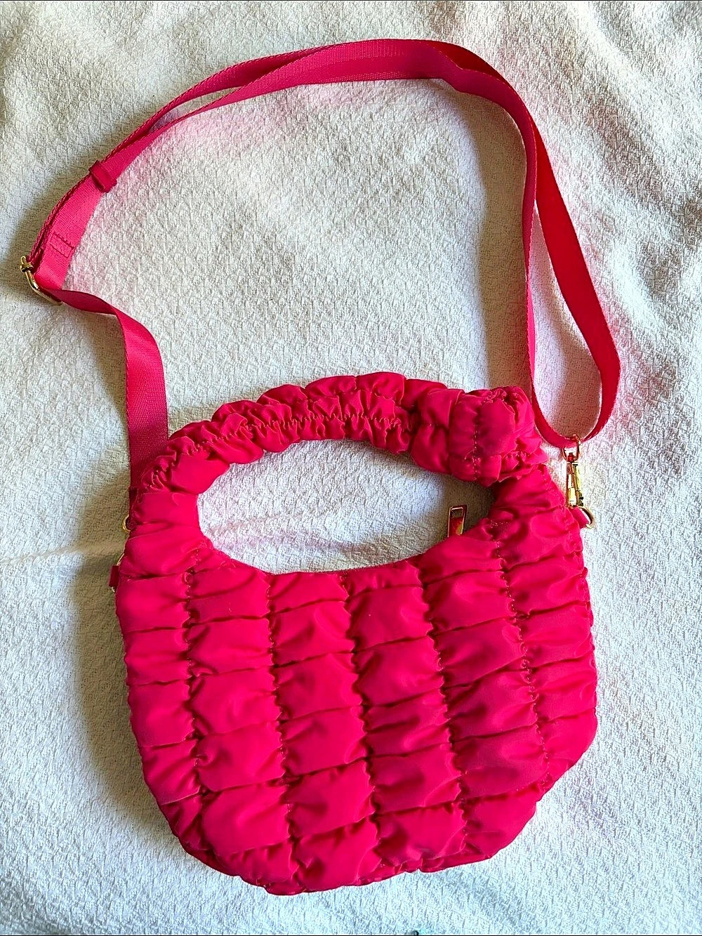 Wild Fable Puffer Hobo Shoulder Bag Pink